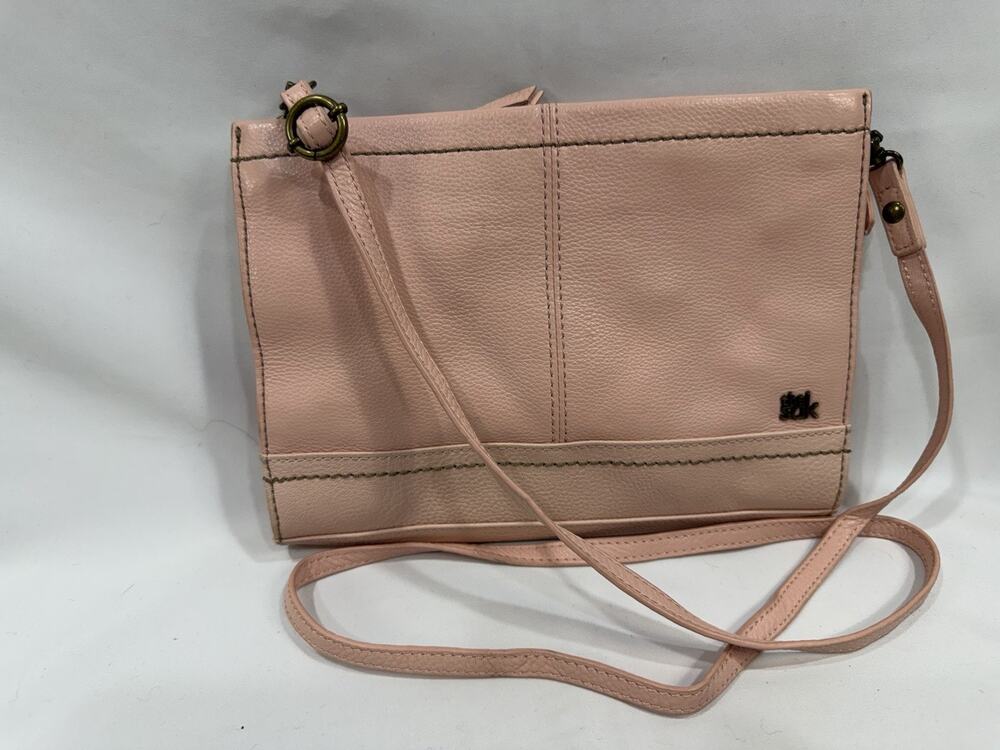 The Sak Iris Demi Crossbody Blush Pink Teal Liner